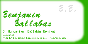 benjamin ballabas business card