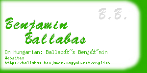 benjamin ballabas business card